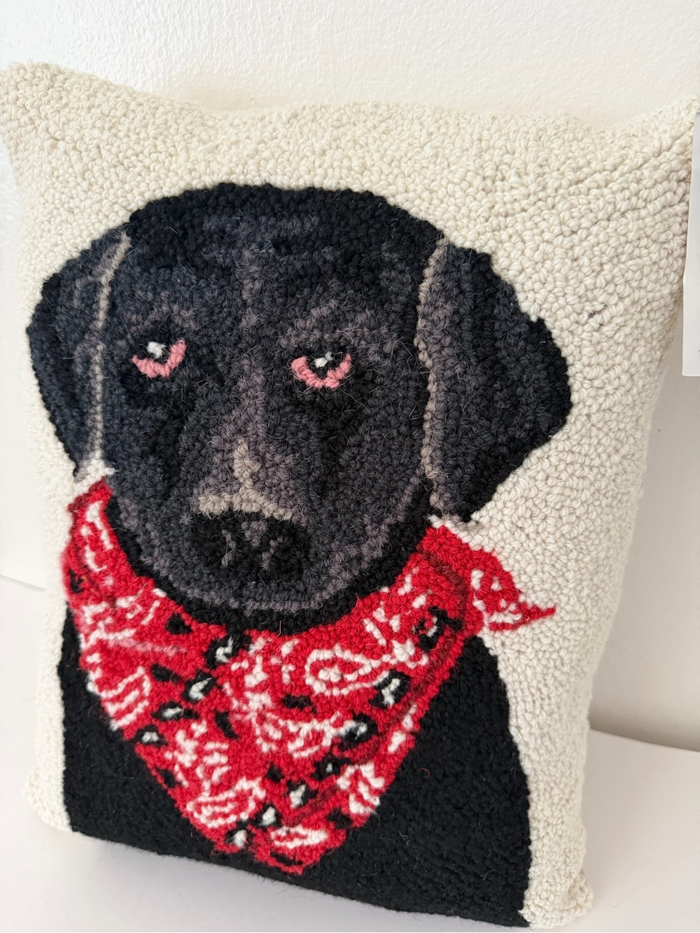 Peking Handicraft BLACK LAB & BANDANA PILLOW